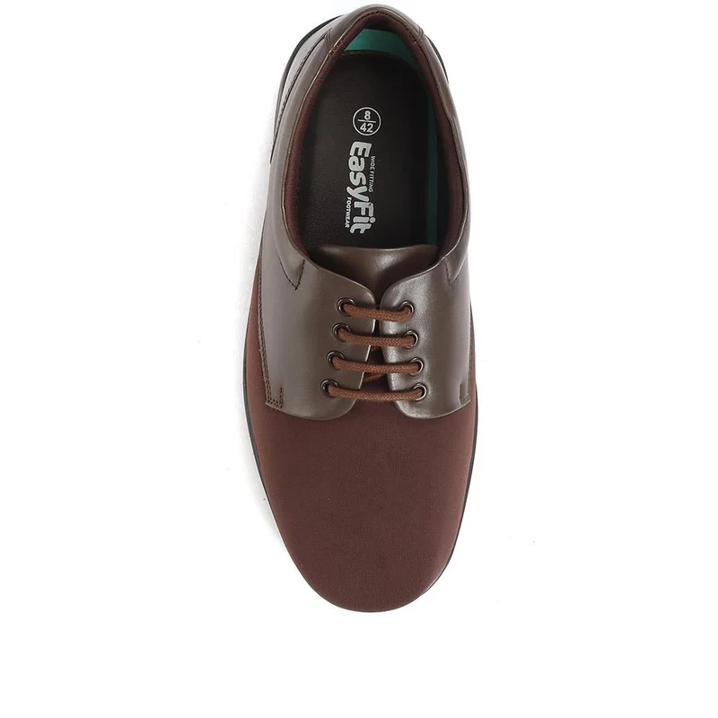 Extra Wide Fit Lace-Up Derby Shoe - ABERTO / 320 929 - Brown