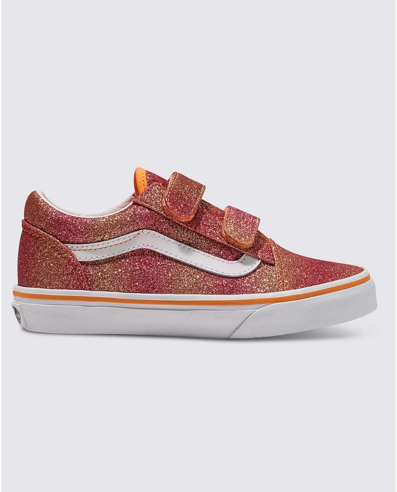 VANS Old Skool V-Turnschuhe für Kinder – Sunrise Glitter / Weiß