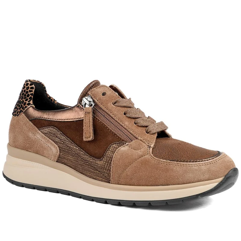 Gabor Leather Zip & Lace Trainers - GAB42029 / 329 512