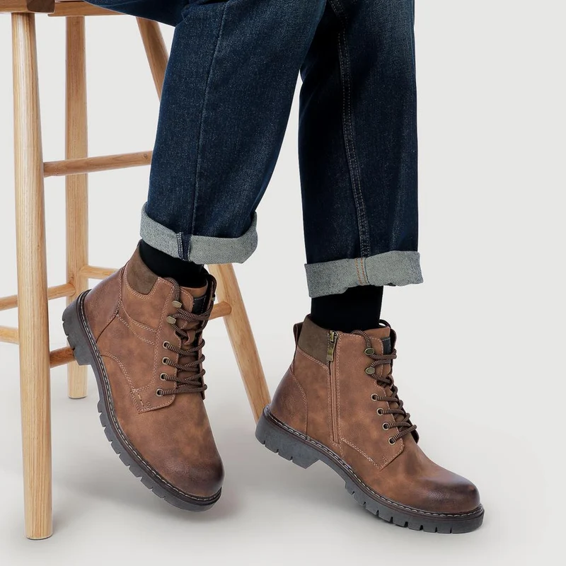 Lace-Up Ankle Boots - GANG42003 / 327 881 - Cognac