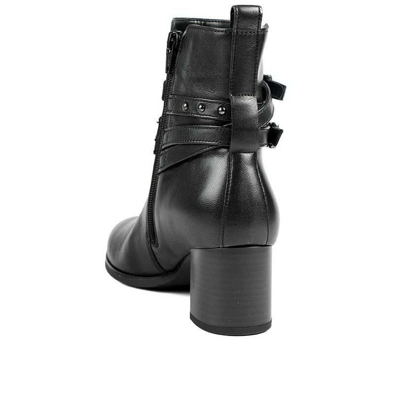 Gabor Leather Block Heel Smart Ankle Boots - GAB42027 / 329 519 - Black
