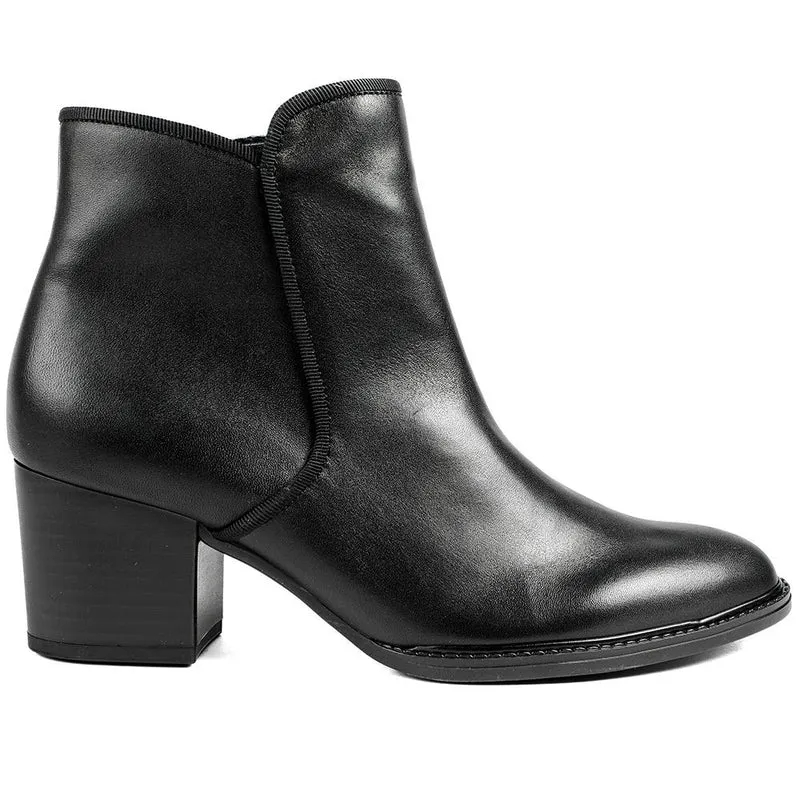 Gabor Smart Leather Zip Up Ankle Boots - GAB42021 / 329 515 - Black