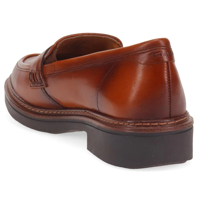 Wide-Fit Heeled Penny Loafers - JANA40504 / 326 067 - Cognac