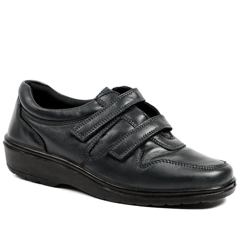 Wide Fit Leather Adjustable Fit Shoes - RAJA42001 / 328 599 - Navy