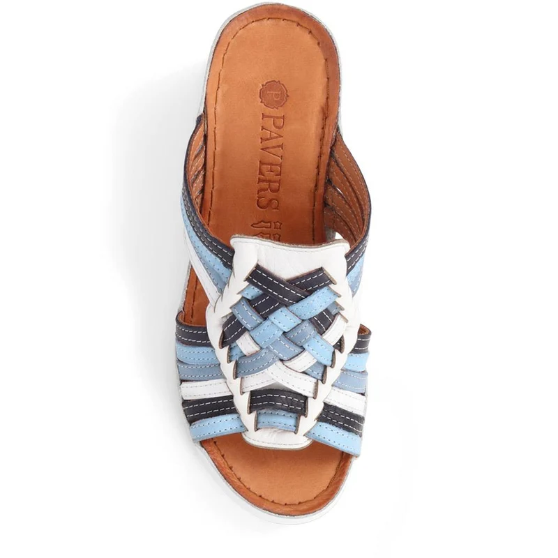 Wedge Mule Sandals - KARY39021 / 325 503 - Blue Multi