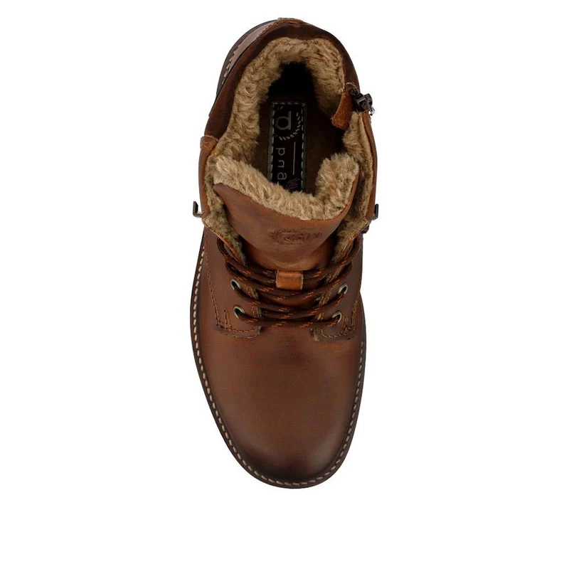 Warm-Lined Leather Boots - BUG40525 / 326 011 - Brown