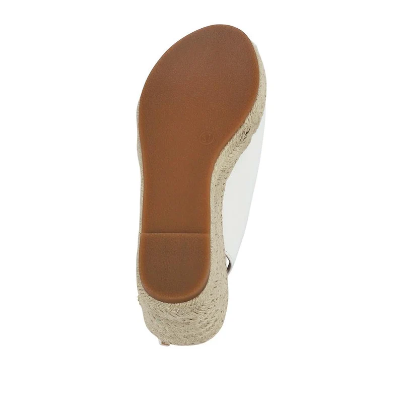 Buckle Fastening Wedge Espadrilles - WBINS41057 / 327 257 - White