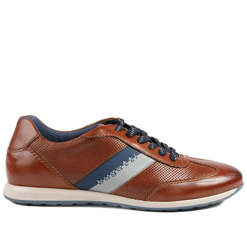 Bugatti Leather Lace Up Trainers - BUG43515 / 329 257 - Cognac