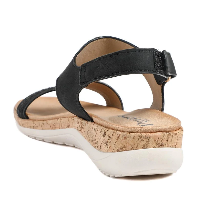 Comfort Beaded Wedge Sandals - BAIZH43022 / 329 012 - Black
