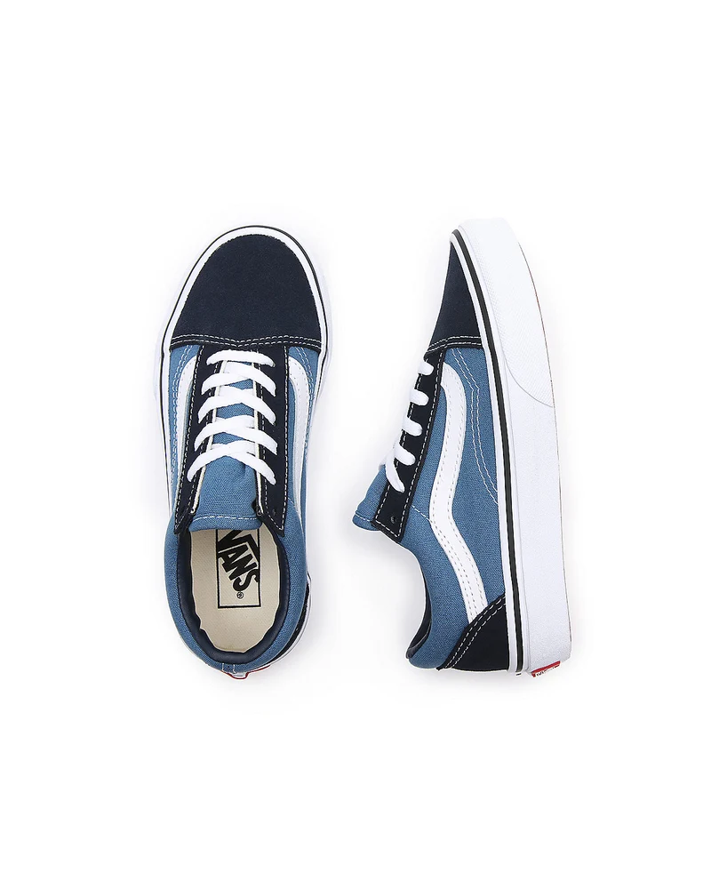 VANS Kinder-Old-Skool-Turnschuhe – Marineblau/True White