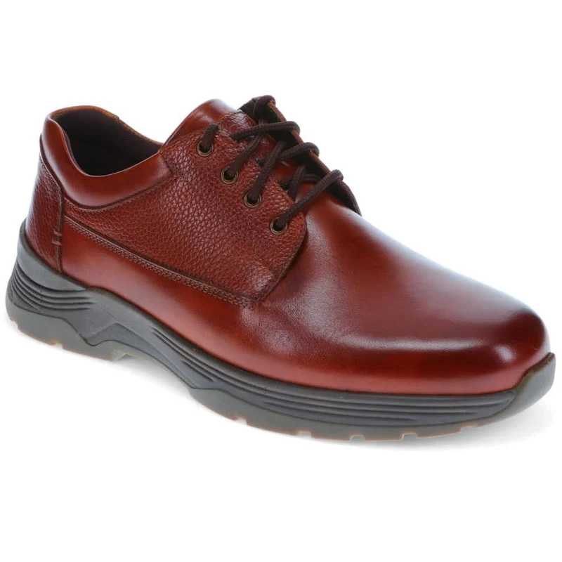 Casual Leather Lace-Up Shoes - ALFREDO / 325 810 - Cognac