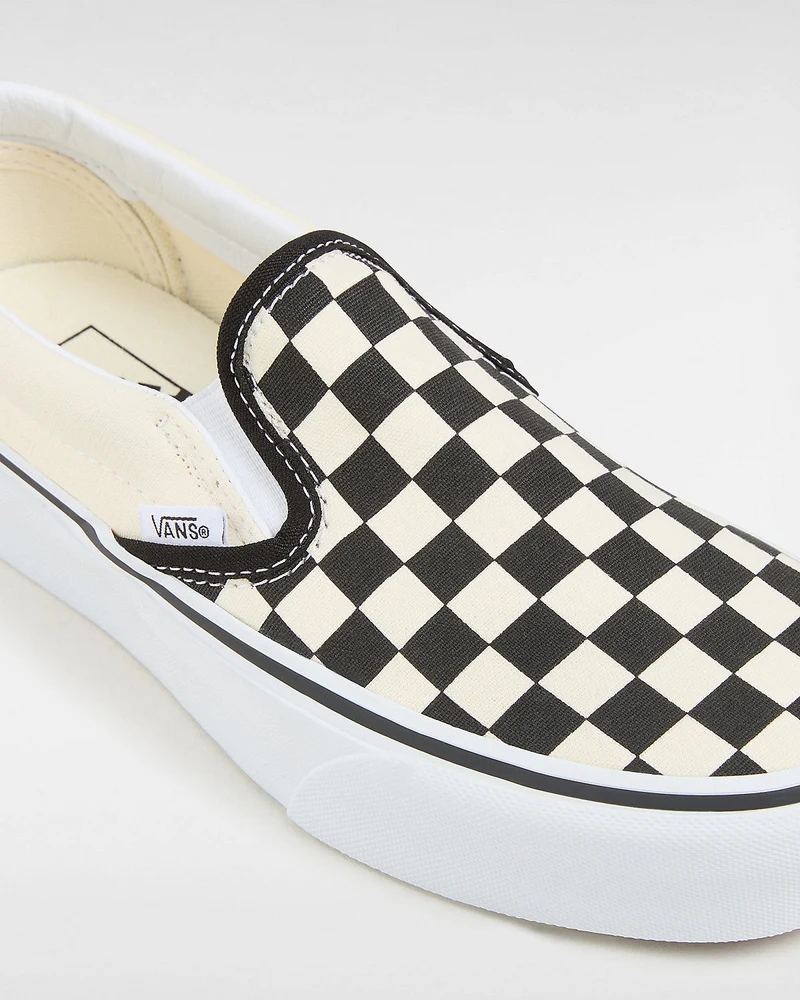 VANS Unisex Checkerboard Classic Slip-On-Plattform-Sneaker – Schwarz / Weiß
