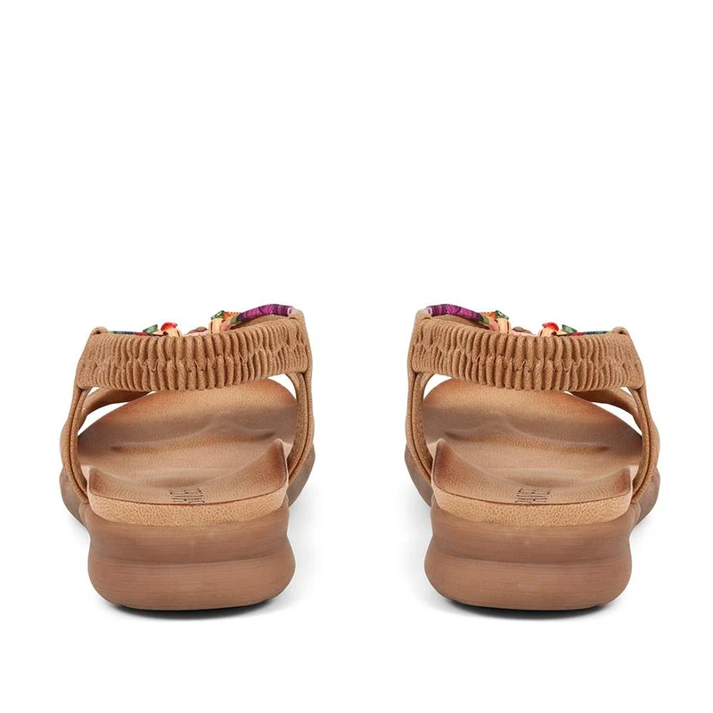 Embellished Flat Sandals - BAIZH37051 / 323 374 - Brown