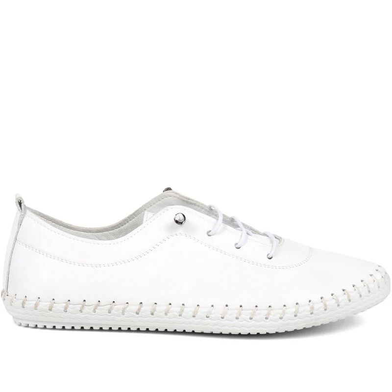 Leather Slip-On Trainers - GOKH37009 / 323 581 - White