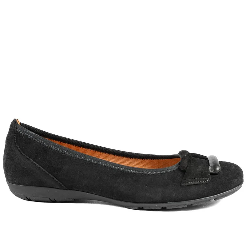 Gabor Raven Leather Ballet Pumps - GAB42025 / 329 523 - Black