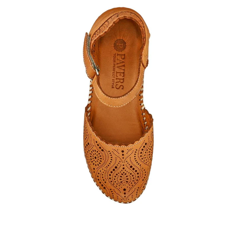 Casual Leather Touch Fasten Mary Janes - METIN41008 / 327 207 - Tan