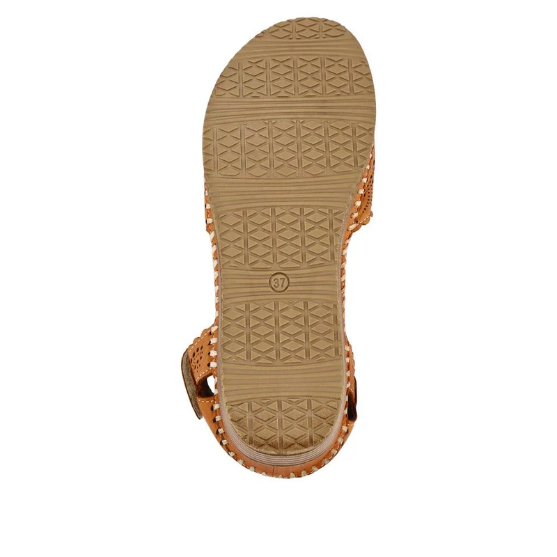Casual Leather Touch Fasten Mary Janes - METIN41008 / 327 207 - Tan