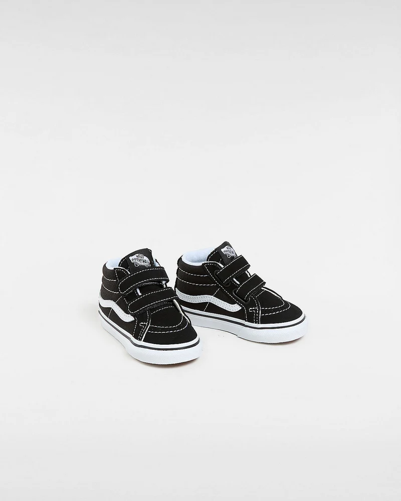 VANS Sk8-Mid Reissue V-Turnschuhe für Kleinkinder – Schwarz / Weiß