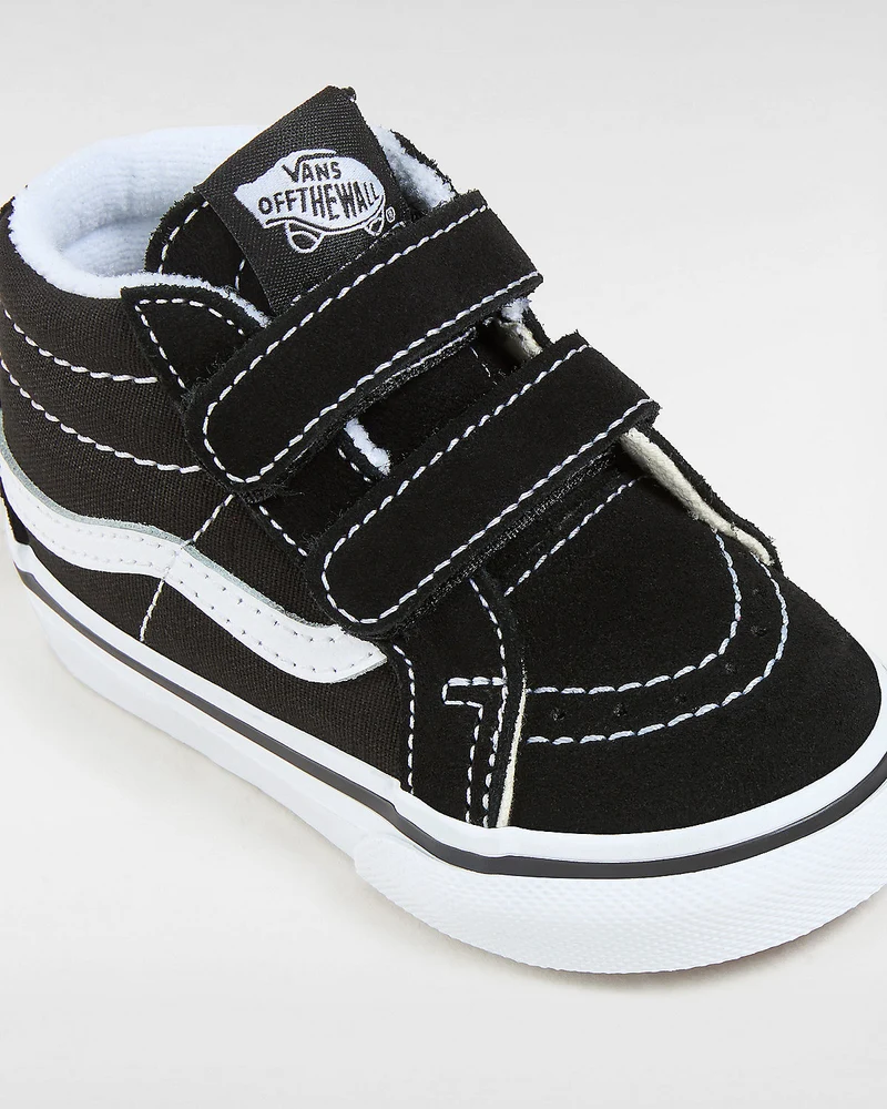 VANS Sk8-Mid Reissue V-Turnschuhe für Kleinkinder – Schwarz / Weiß