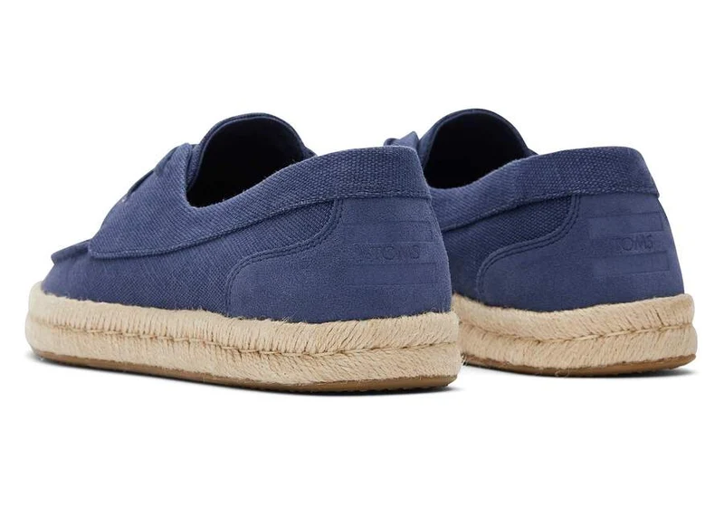 TOMS Herren Cabo Canvas Loafer mit Schnürung und Seilsohle - Kadettenblau