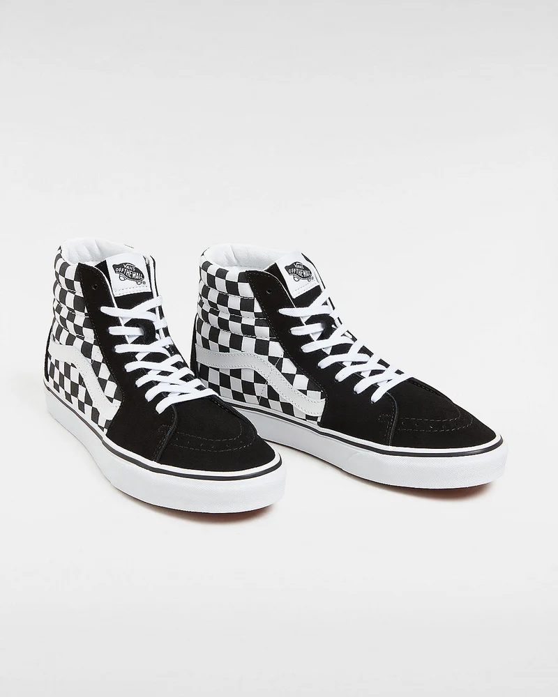 VANS Unisex Sk8-Hi Checkerboard-Turnschuhe – Schwarz / Weiß