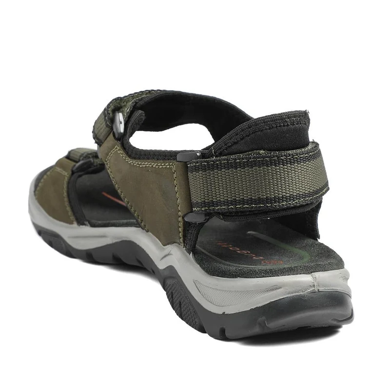 Casual Leather Strap Sandals - BUG43502 / 328 747 - Olive
