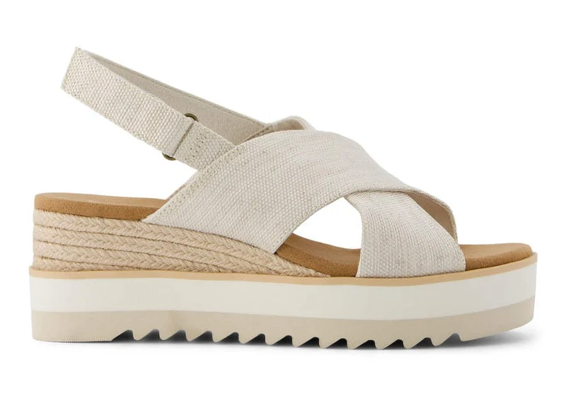 TOMS Diana Crossover-Sandale mit Keilabsatz für Damen - Natur