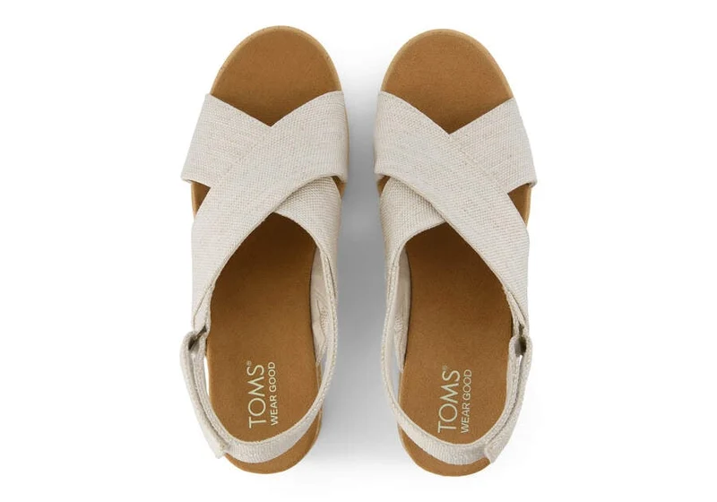 TOMS Diana Crossover-Sandale mit Keilabsatz für Damen - Natur
