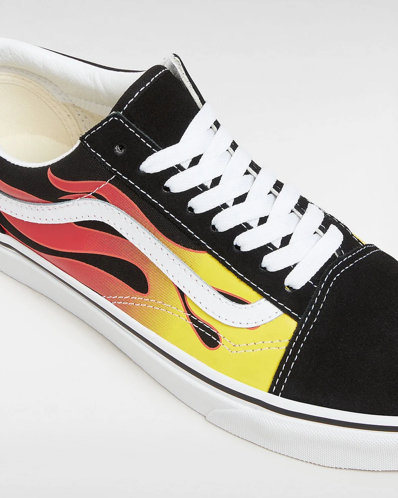 VANS Unisex Old Skool Flame Trainer – Schwarz / Weiß