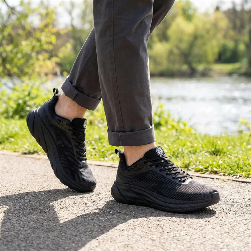 Easy Step In Memory Foam Lace Up Trainers - SUNCH41001 / 327 561 - Black