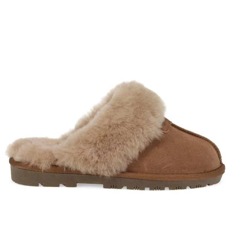 Sheepskin Lined Slippers - DUO38001 / 324 670 - Taupe