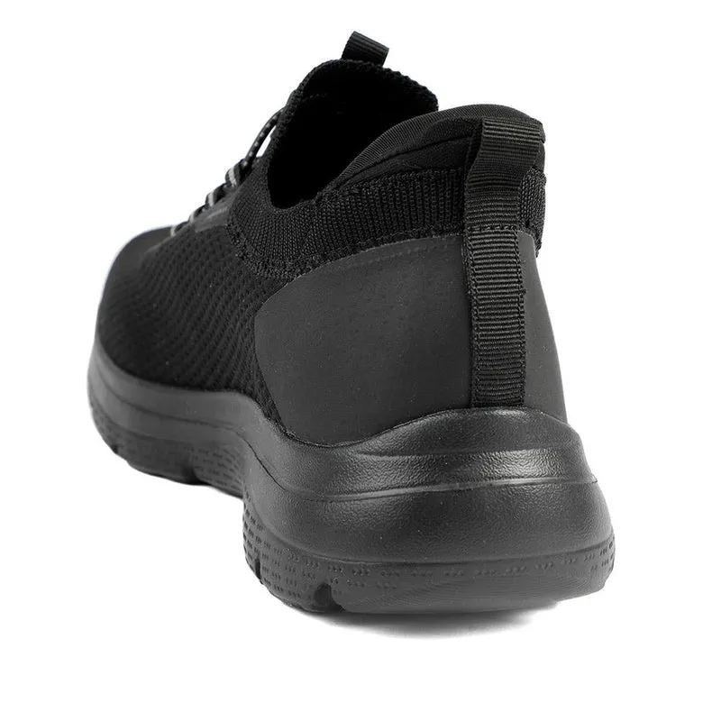 Easy Step In Wide Fit Memory Foam Lace Up Trainers - BOJIE43000 / 328 888 - Black