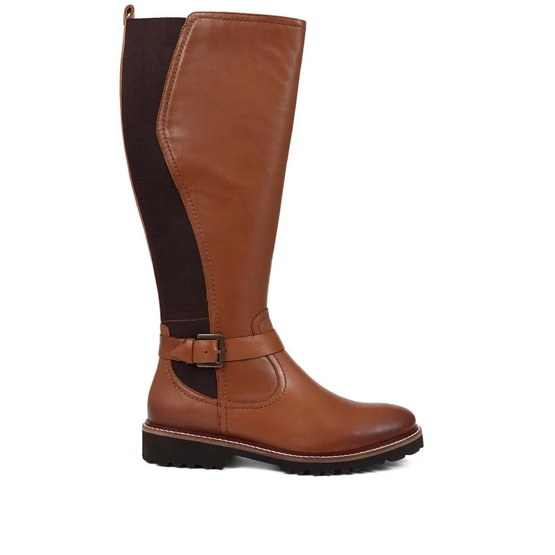 Leather Knee-High Boots - MAGNU38015 / 324 705 - Tan