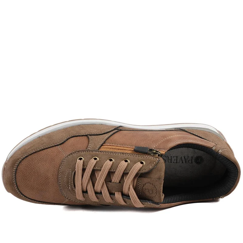 Lace Up Trainer with Grip Sole - GANG42005 / 327 859 - Brown