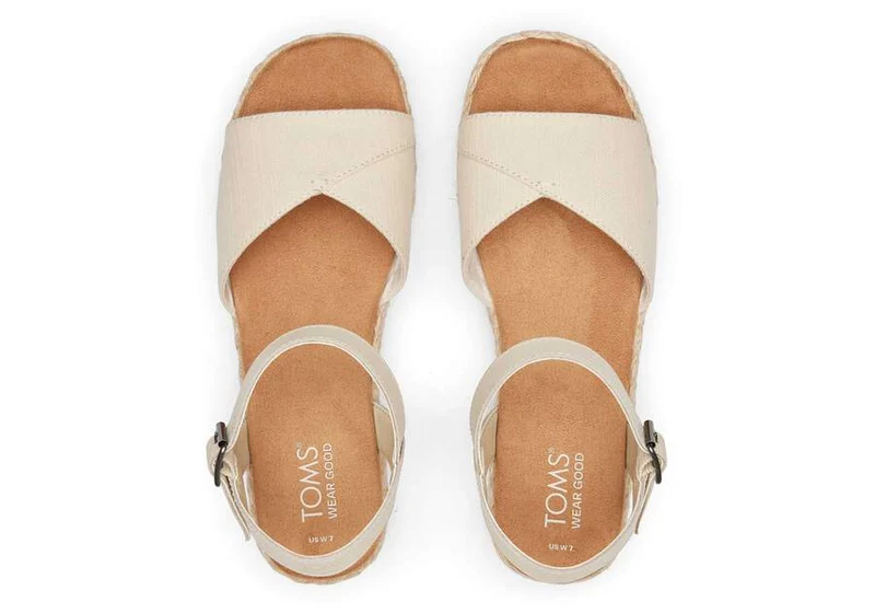 TOMS Damen Abby Natural Flatform Espadrille Sandale - Natur