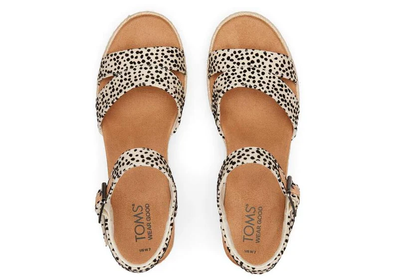 TOMS Damen-Sandale „Audrey“ mit Keilabsatz – Gepard