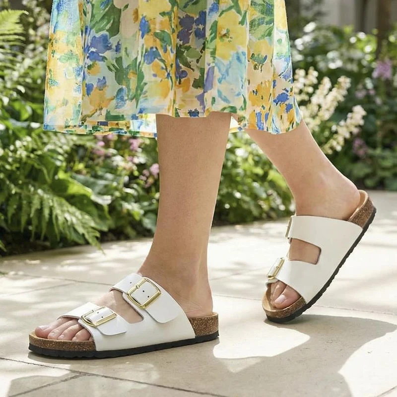 All-Leather Casual Mule Sandals - PATRI39010 / 326 633 - White