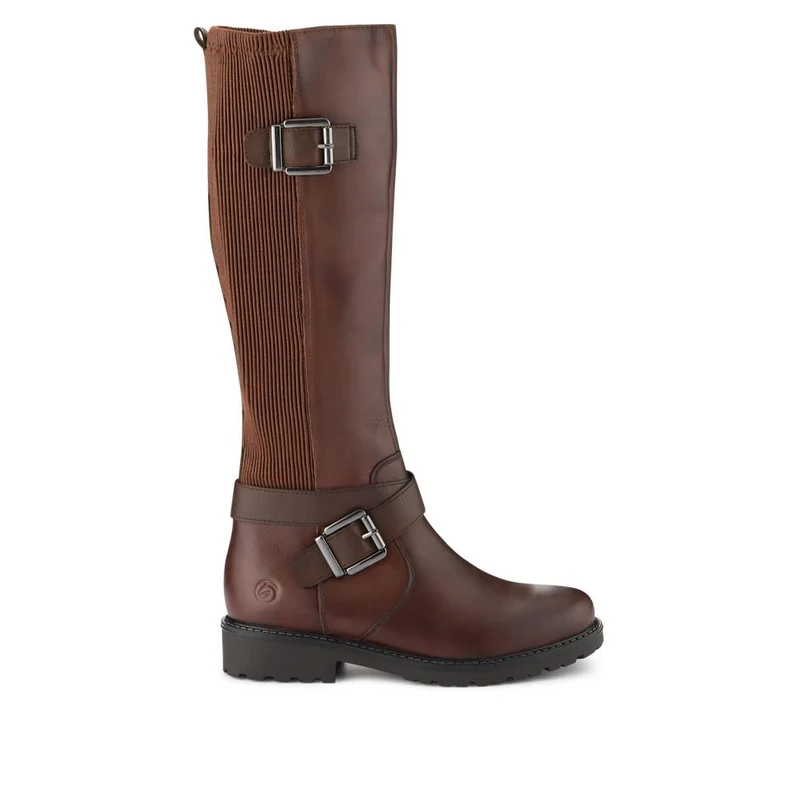 Dual-Buckle Long Boots - DRS40505 / 325 670 - Brown