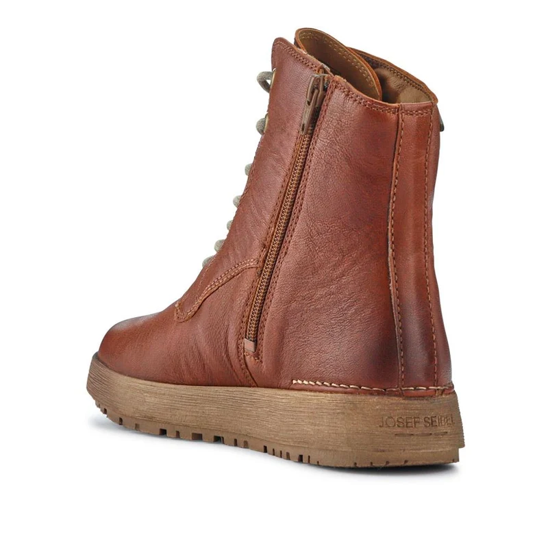 Lace-Up Leather Ankle Boots - JOSEF40513 / 326 497 - Brown