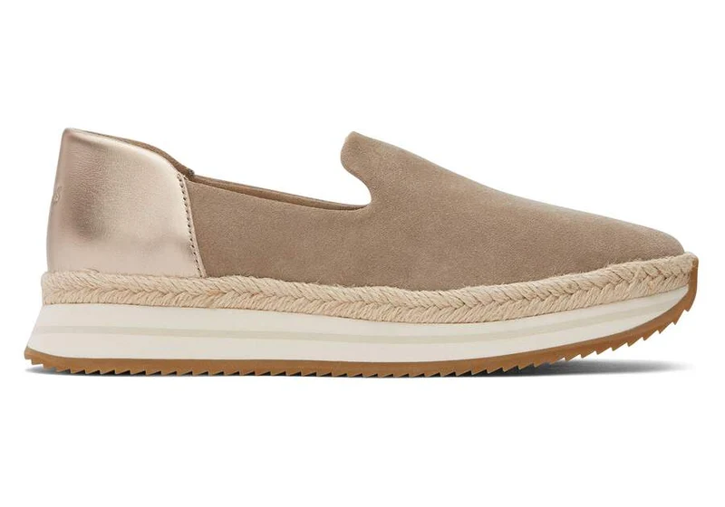 TOMS Jocelyn Espadrille-Sneaker zum Hineinschlüpfen aus Wildleder für Damen - Dune