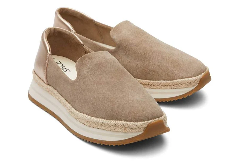 TOMS Jocelyn Espadrille-Sneaker zum Hineinschlüpfen aus Wildleder für Damen - Dune