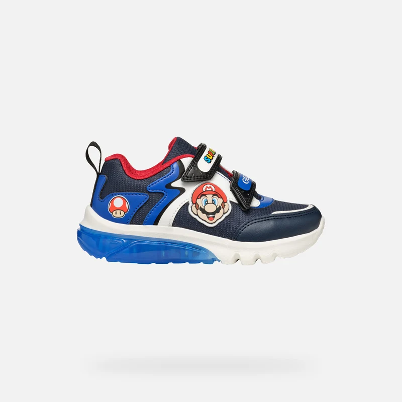 Geox Kinder Super Mario Leuchtende Turnschuhe - Marineblau / Royalblau