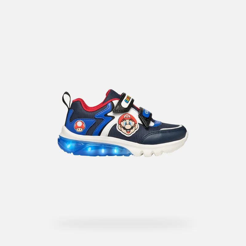 Geox Kinder Super Mario Leuchtende Turnschuhe - Marineblau / Royalblau