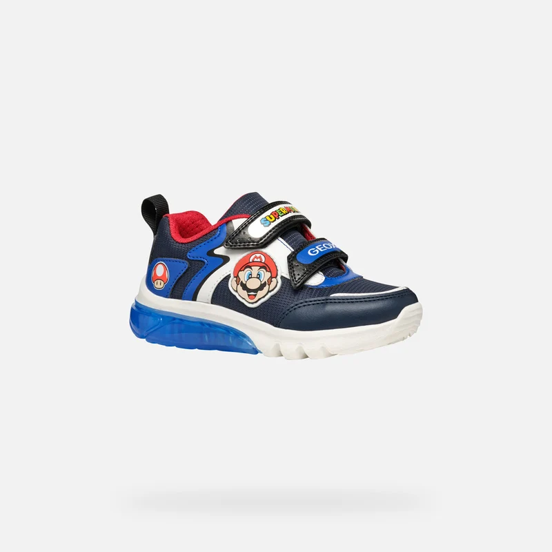 Geox Kinder Super Mario Leuchtende Turnschuhe - Marineblau / Royalblau