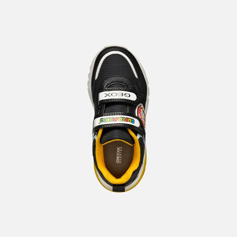 Geox Kinder Super Mario Leuchtende Turnschuhe - Schwarz / Gelb