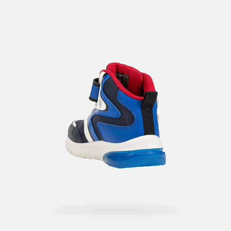 Geox Kinder Super Mario Leuchtende High-Top-Sneakers - Marineblau / Royalblau