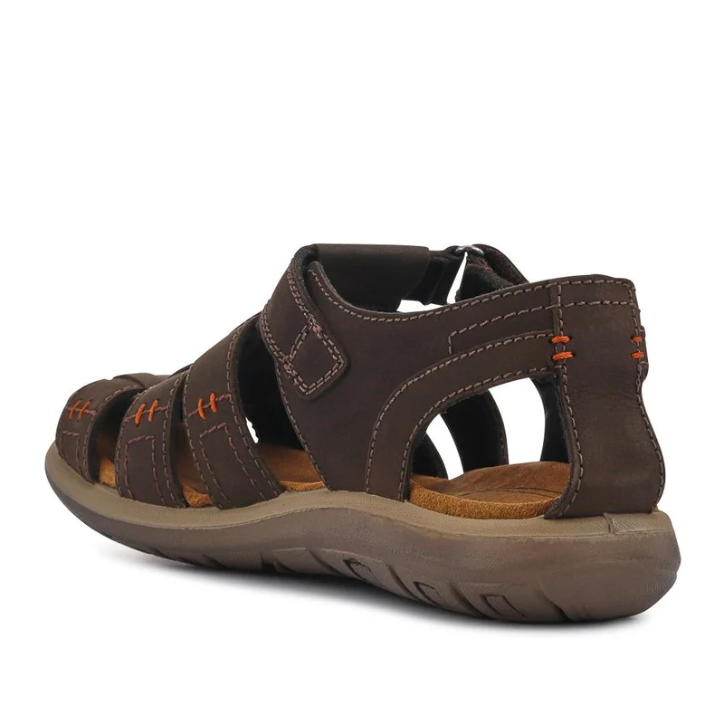 Leather Touch-Fasten Sandals - DDIN41016 / 327 267 - Dark Brown
