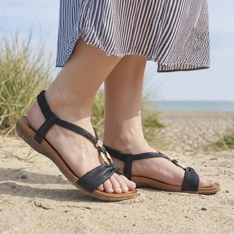 Flat Strappy Sandals - BAIZH29006 / 314 963 - Black