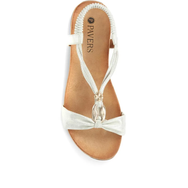 Flat Strappy Sandals - BAIZH29006 / 314 963 - White-Silver