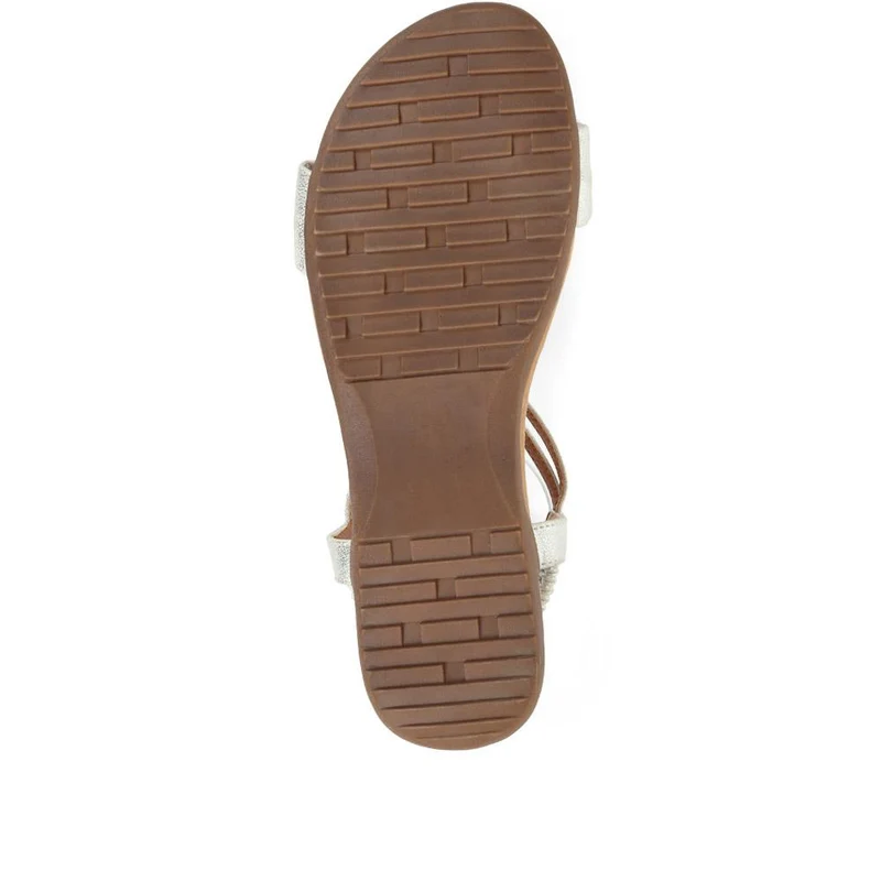 Flat Strappy Sandals - BAIZH29006 / 314 963 - White-Silver